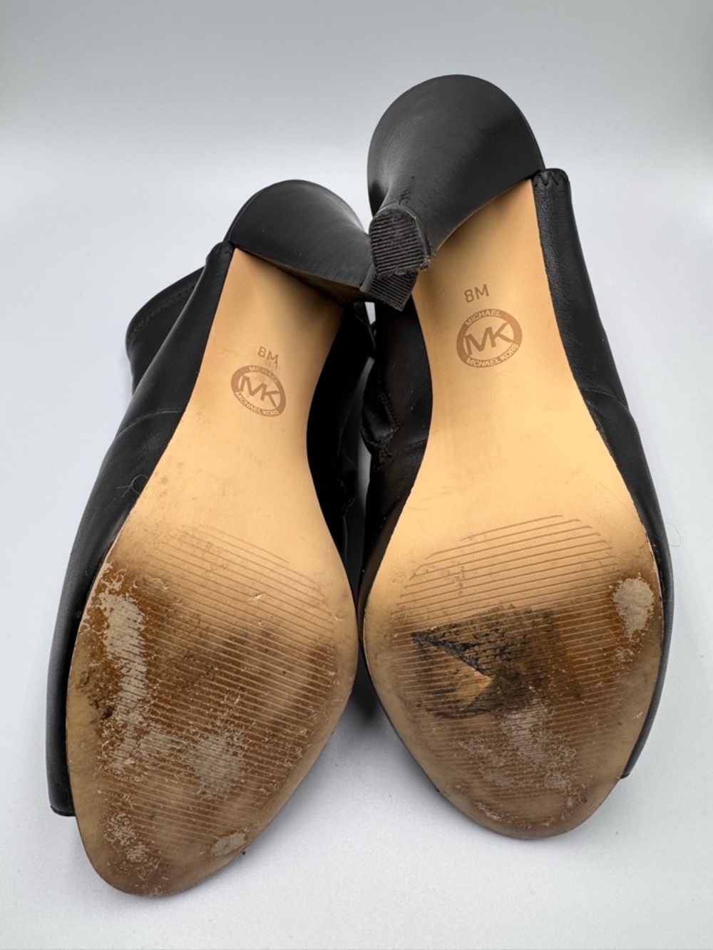 Michael Kors Selina Leather Peep Toe Ankle Bootie Black 8 - Picture 7 of 7
